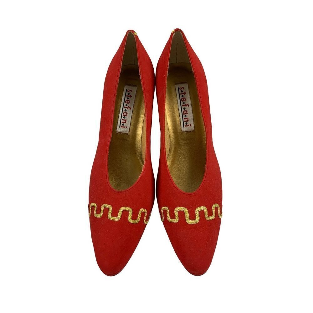 Stefani Women's Red & Gold Heels - Picture 2 of 8
